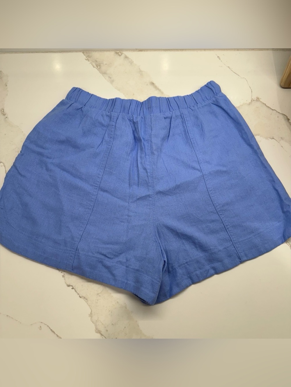 Linen Blend Drawstring Shorts - Picture 2 of 4